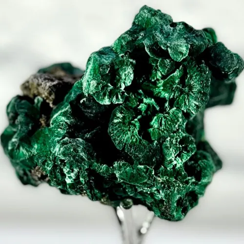 Polished Malachite Slab Revealing Concentric Banding Variations